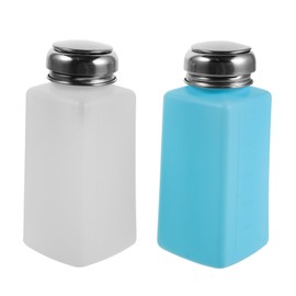 Ciieeo 2pcs Push Down Liquid Pump Bottles Antistatic Alcohol Dispensers Refillable for Home Lab Industrial Use Heavy Duty Press Down Design with Locking Head for Safe Easy Operation