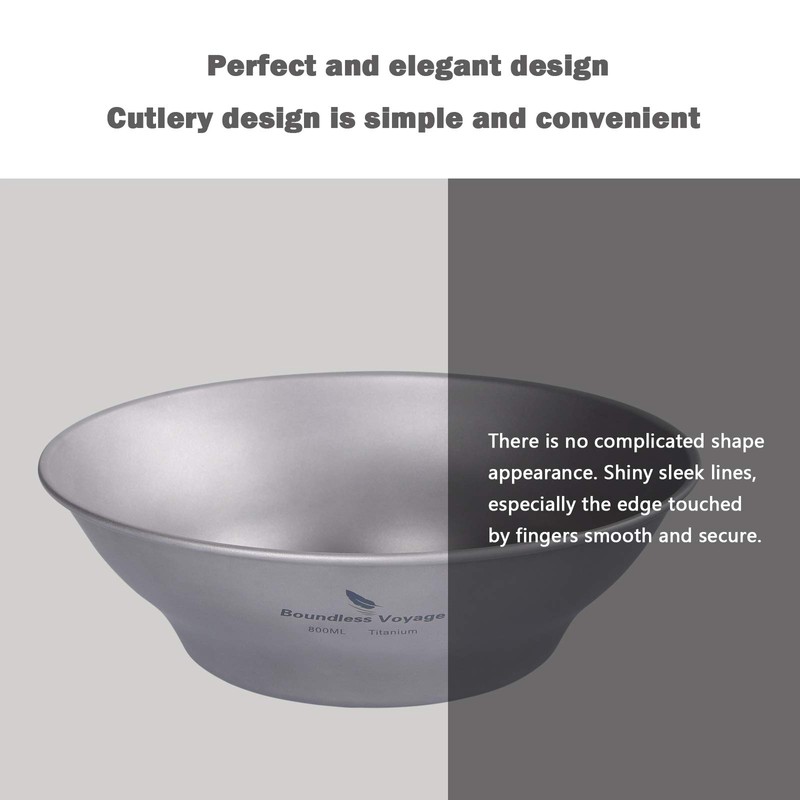 Boundless Voyage Ultralight Titanium Dish with Carry Bag Outdoor Camping