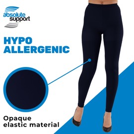 ABSOLUTE SUPPORT Womens Compression Tights 20-30mmHg for Varicose Veins - Saphenous Vein Stockings, Navy, Medium