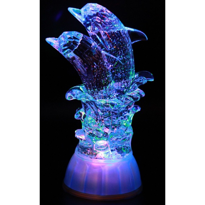 Pair of Dolphin, LED Lighted Sparkling Multi-Color Changing Home Decor