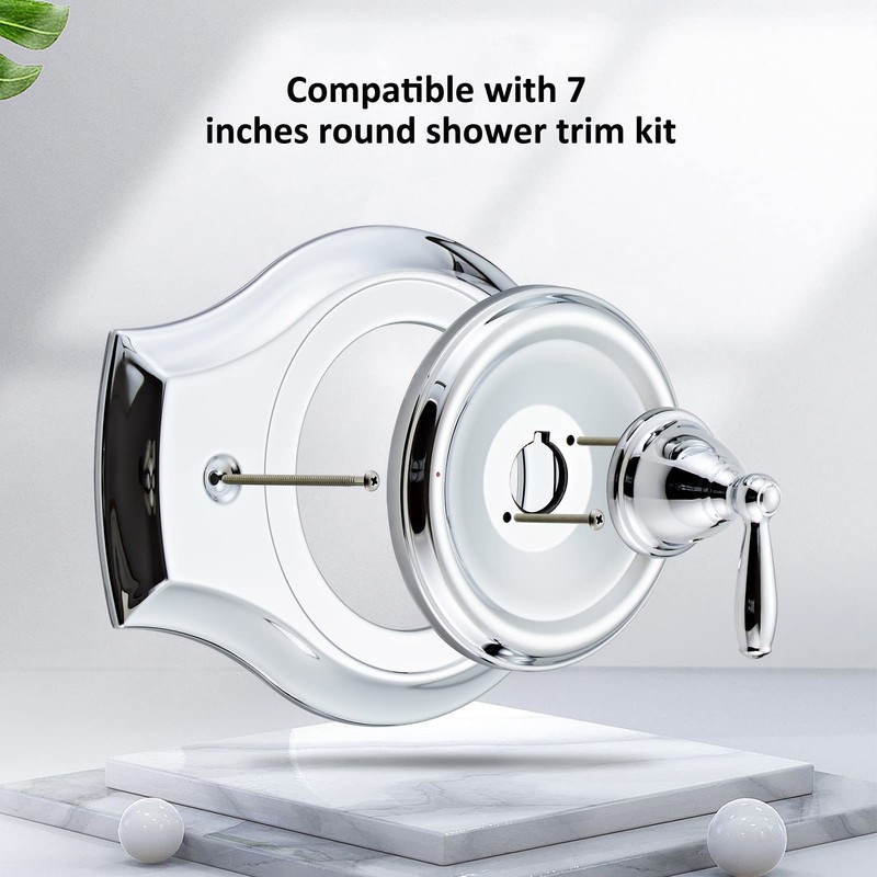 Renovation Shower Cover Plate for 2-Handle or 3-Handle to 1-Handle