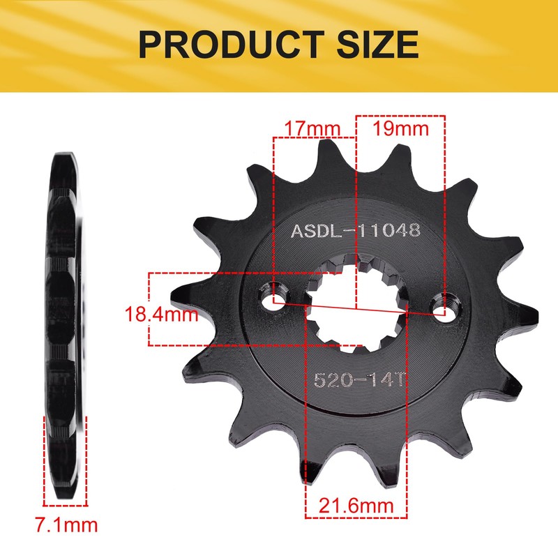 XYRVICT 520 14 Tooth Drive Front Sprocket Replacement for Honda