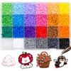 AnJieYa 24 Colors Ironing Beads Set, Parlor Beads 0.1 inch
