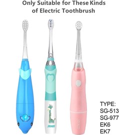 Elfzone Toothbrush Replacement Heads - 6Pcs Toothbrushes Heads, Compatible with SG-513/SG-977/EK6/EK7 Electric Toothbrushes (White-L)