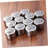 KICHOUSE 10 Pcs Stainless Steel Magnetic Spice Jars Lightweight Storage
