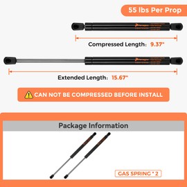 C16-23994 16 inch 55 lbs Gas Strut, 15.7" Gas Spring Shock Prop Lift for Camper Shell Leer A.R.E Topper Rear Window Side Window Pickup Truck Cab Canopy Door, 2 Pack by PAMAGOO