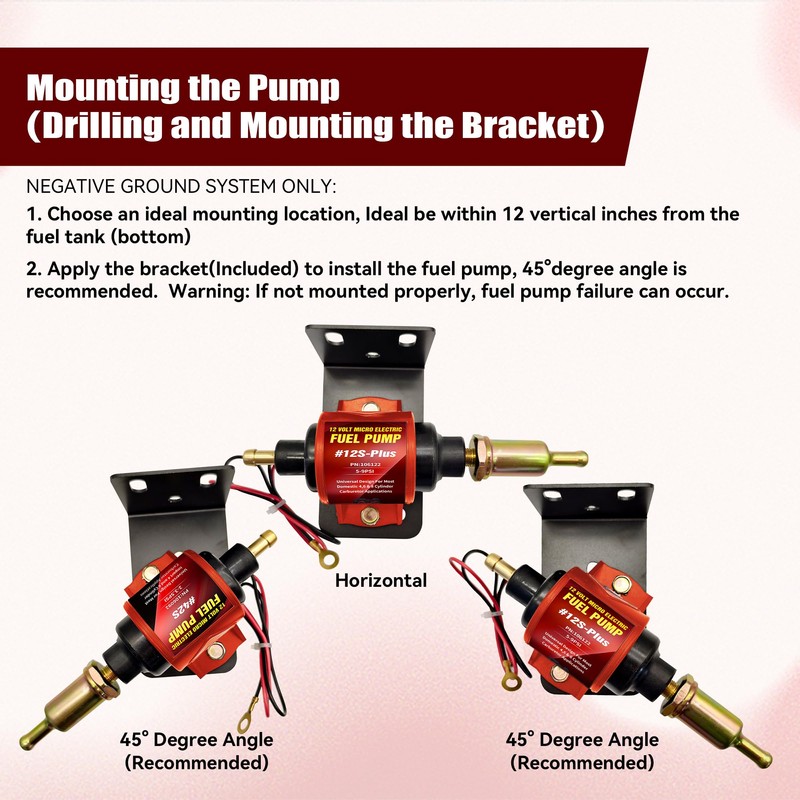 ENGINEMAN Universal 12 Volt Electric Fuel Pump 5-9 PSI, 35GPH,