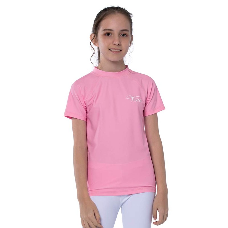 TIZAX Girls Short Sleeve Swimming Shirts Kids Sun Protection Rash