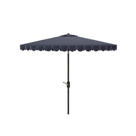 Safavieh PAT8410A Outdoor Venice Navy and White 7'6" Square Crank UV Protected Umbrella