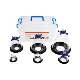 Piegricdiat [for Veterinarians] Anaesthesia Mask Set with 6 Sizes and Transport Box for Dogs or Cats, Can be Used for Various Animals, purple