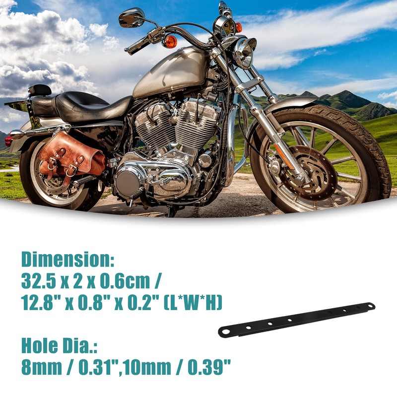 ACROPIX Exhaust Muffler Mounting Hardware Adjustable Motorcycle Hanger Universal Black