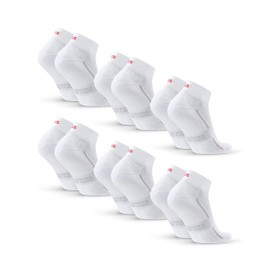 DANISH ENDURANCE Cushioned Sport Socks, Organic Cotton, Quarter Socks, for Men & Women, Unisex 3 or 6-pack White 3-5