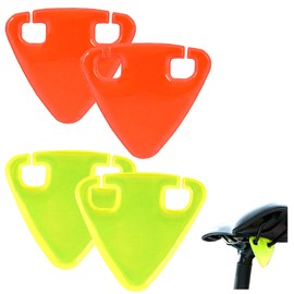 TUYOBG 4pcs Bicycle Reflectors Set, Triangular Rear Bicycle Night Visibility Reflector for Bike Saddle or Frame, Retroreflective Rear Mount Reflector for Night Riding Protection and Clear Visibility