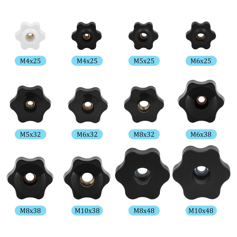 JJWNMLL 10 pieces M8 x 32 mm hexagonal plastic head