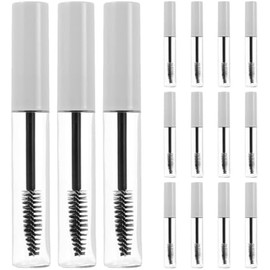 Botella de Rímel Rellenable 10ml Redonda de Plástico 15 Piezas Portátil para Viaje y Salones, Diseño Moderno, Contenedor Vacío con Aplicador para Pestañas