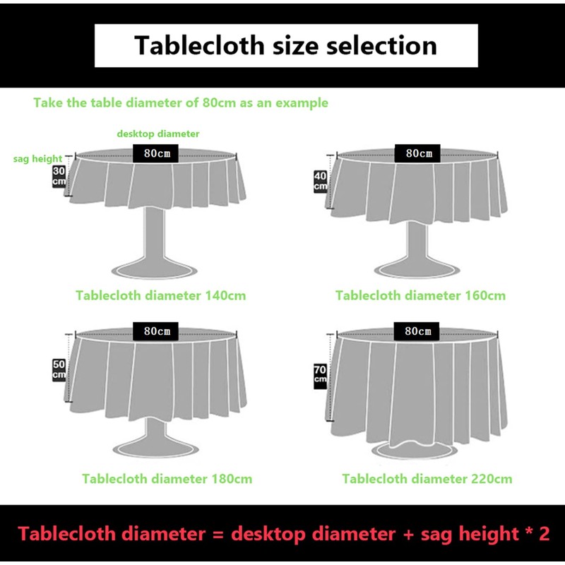 FANIVIN Polyester Tablecloths Tablecovers Round Table cloth Home Hotel Restaurant