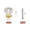 sourcing map 6 Pcs Crystal Knobs 25 mm Drawer Pulls