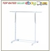 Mainstays Clothing Rail Adjustable Height Wheels Rolling Garment Rack Metal
