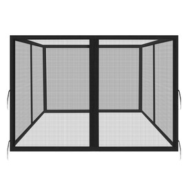 Homegroove Replacement Mosquito Netting for 10x12ft Gazebo, Universal Mesh Screen with Zipper, Upgraded Flame Retardant Material Black