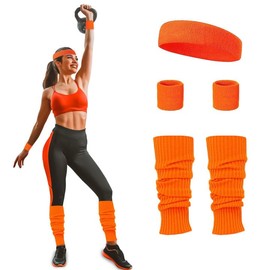 Neon Sweatband 15pcs 80s Sweatbands 80s Sweatband Set Green Gauntlets Years Headband Bracelets 80s Headband and Bracelet Set Pink Green Party Outfit Accessories Colourful