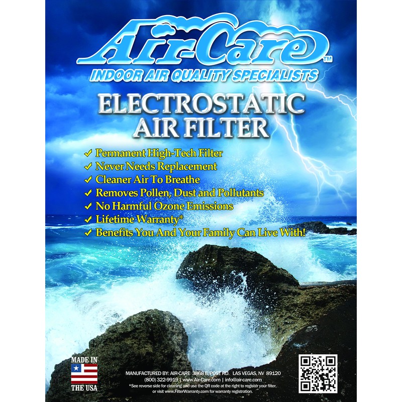 18x22x1 Electrostatic Washable Permanent A/C Furnace Air Filter
