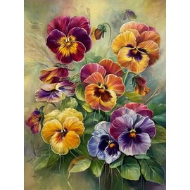 XSJDBYYQ - Kits de Arte de Diamante para Adultos Flor, Kit de Pintura de Diamante 5D DIY para Principiantes, Gemas de Arte de Taladro Redondo Completo