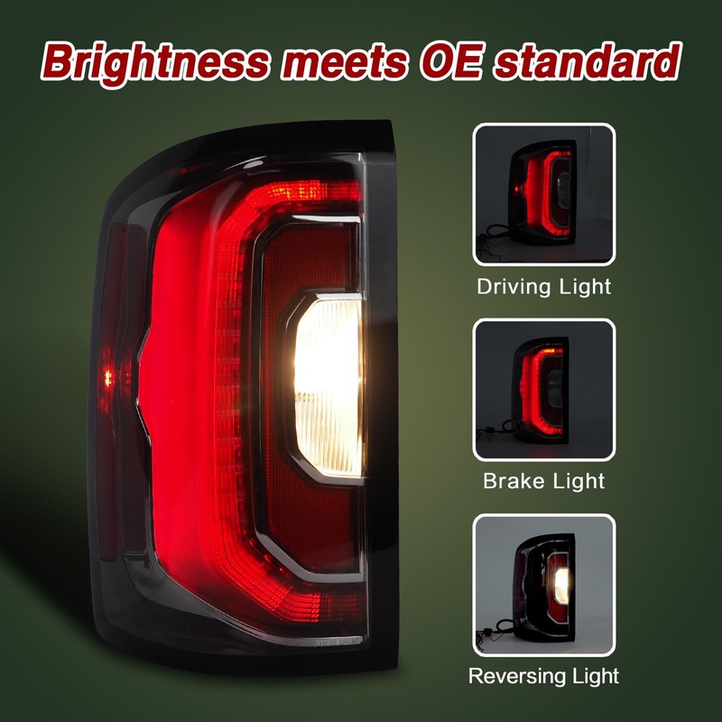 KNSPEC LED Tail Lights Compatible with 2016 2017 2018 GMC