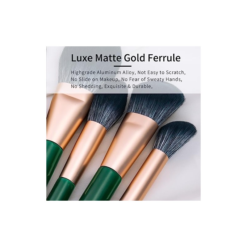 ENZO KEN Juego de Brochas de Maquillaje de Fibra Natural