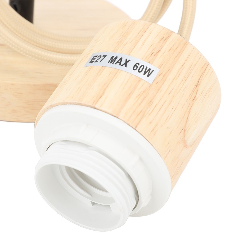 E27 Wooden Pendant Light Bulb Holder Vintage Lighting Accessory Wooden