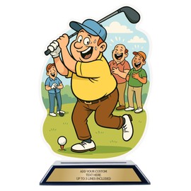 Golf Trophy Funny - Customizable Golf Trophy - Bad Golfer Gifts with Engraved Plate - Acrylic Awards Customized 8” Tall on Black Base - Loser Trophy Award Gag Gift