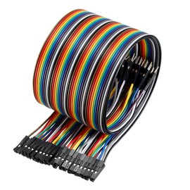uxcell Male to Female 40Pin Breadboard Jumper Wire 2.54mm Pitch Ribbon Cable 50cm Long