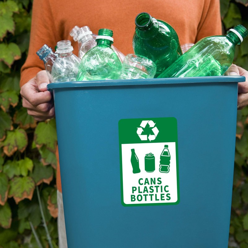 10 Pack Waterproof Recycle Sign for Trash Can(Large),Cans and Bottles