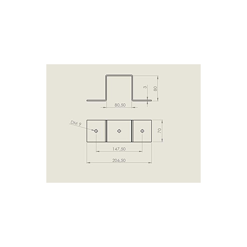 Square Pipe Clamp Square Tube Bar Clamp Square 80 mm