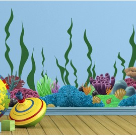 Coral Reef Wall Decals Underwater Ocean Kids Wall Decor Stickers, Under The Sea Girls Boys Toddler Teen Bedroom, Baby Nursery, Bathrooms, Living Room, Playroom (Coral Reef)