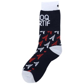 Cox Sportif QGCXJB10 Women's Socks, Regular Length, Eiffel Tower Pattern, Antibacterial, Deodorizing, Accent, Golf, Socks, NV00 (navy)