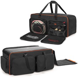 GOBUROS Speaker Carry Bag Compatible with JBL Party Box 200 and 300, Speaker Tote Bag with Portable Handle, Adjustable Shoulder Strap and Large Pockets for Cables and Accessories