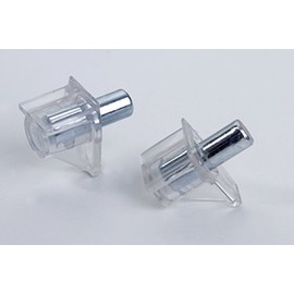 40 Shelf Supports, Transparent Plastic with Steel pin