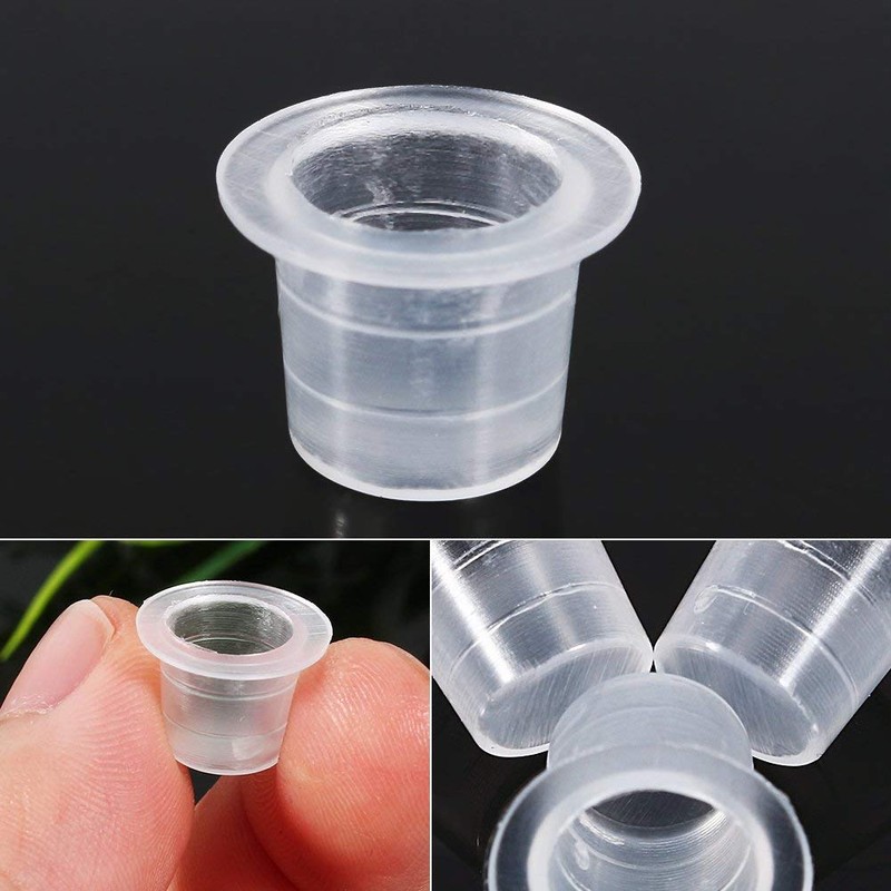 Rifrpha 300 PCS Transparent Tattoo Ink Cups Disposable Ink Pigment
