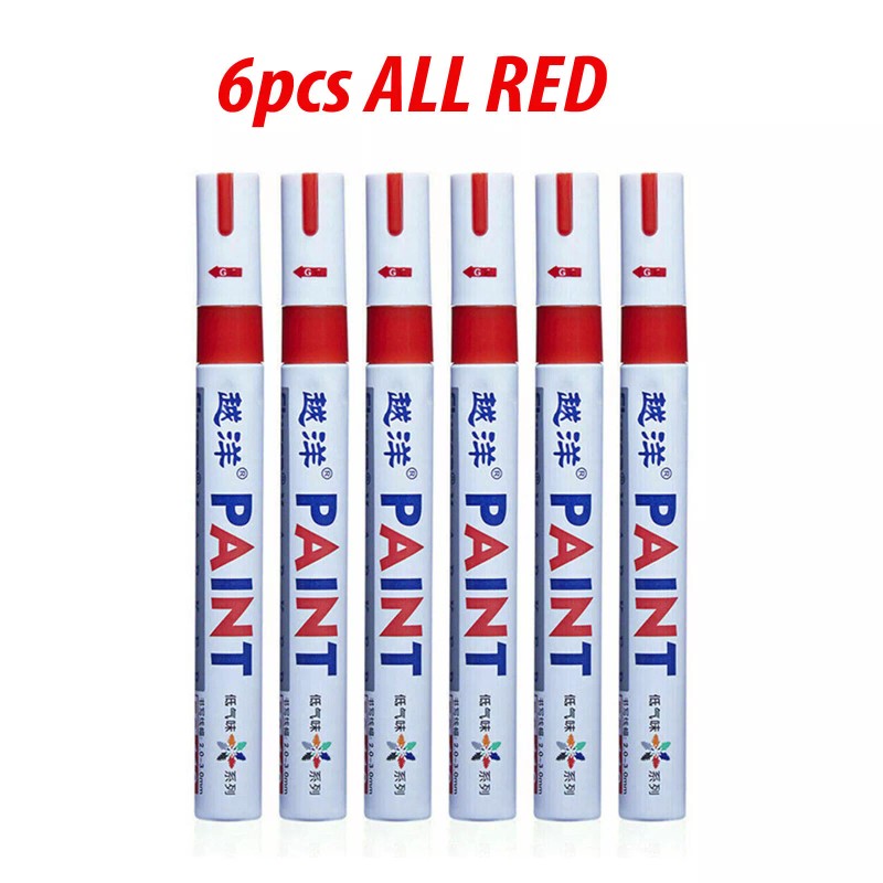 SNS 3pcs RED Paint Pen Markers Waterproof Permanent Car Tire