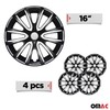 OMAC - Black White Gloss Hub Caps 16 Inch Set