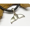 Silver Whale Fin Pendant Sterling Silver Animal Rights Protection Unisex,