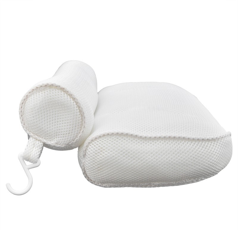 Mesh Bathroom Pillow Soft Comfortable Suction Cup Pillow Bath Tub