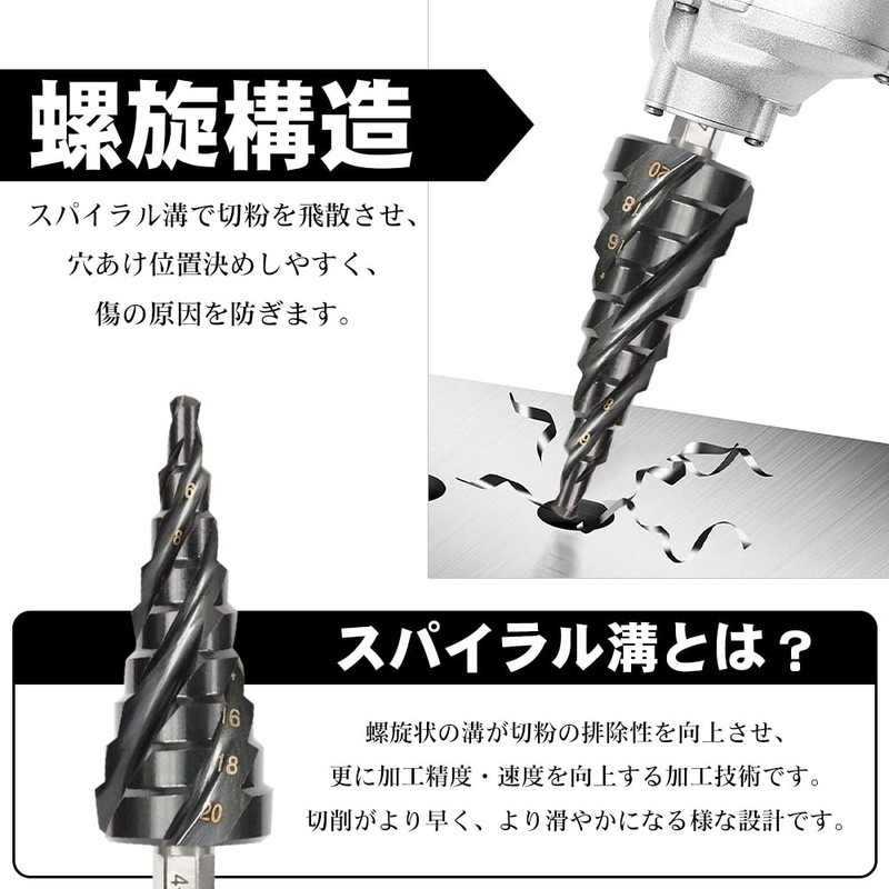YMJOGGUE Step Drill, Bamboo Shoot Drill, Hexagonal Axis, Spiral Drill,