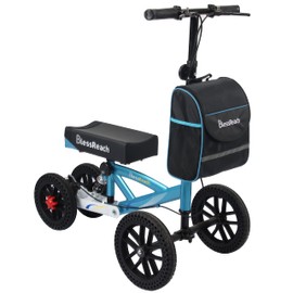 BlessReach Knee Scooter, All Terrain Foldable Knee Scooter Walker, Disc Brake Knee Walker for Foot Injuries Compact Crutches Alternative