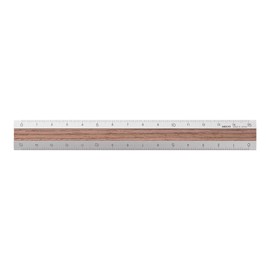Midori 42274006 Ruler, Aluminum, Wood, 5.9 inches (15 cm), Dark Brown A
