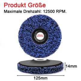 LSTOPGO Pack of 5 CSD Disc, Diameter 125 mm, Bore Diameter 22 mm, Cleaning Disc Set for Angle Grinder, for Rust Removal, Welds Remove Paint, Rust and Oxidation (Blue, Pack of 5)