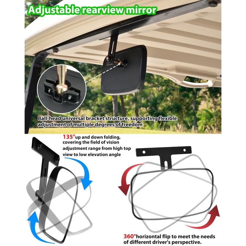 SLORIMOD Extra Wide Center Rear View Mirror for EZGO Golf