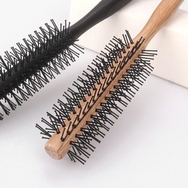 FOMIYES Round Hair Brush Wooden Comb Mini Quiff Roller for Women Men Thin Hair Bangs Beard Styling Lifting Curling Hairstyling Tool