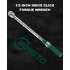 HOYETO 1/2" Drive Click Torque Wrench, 14.75-154.8 ft.lb / 20-210