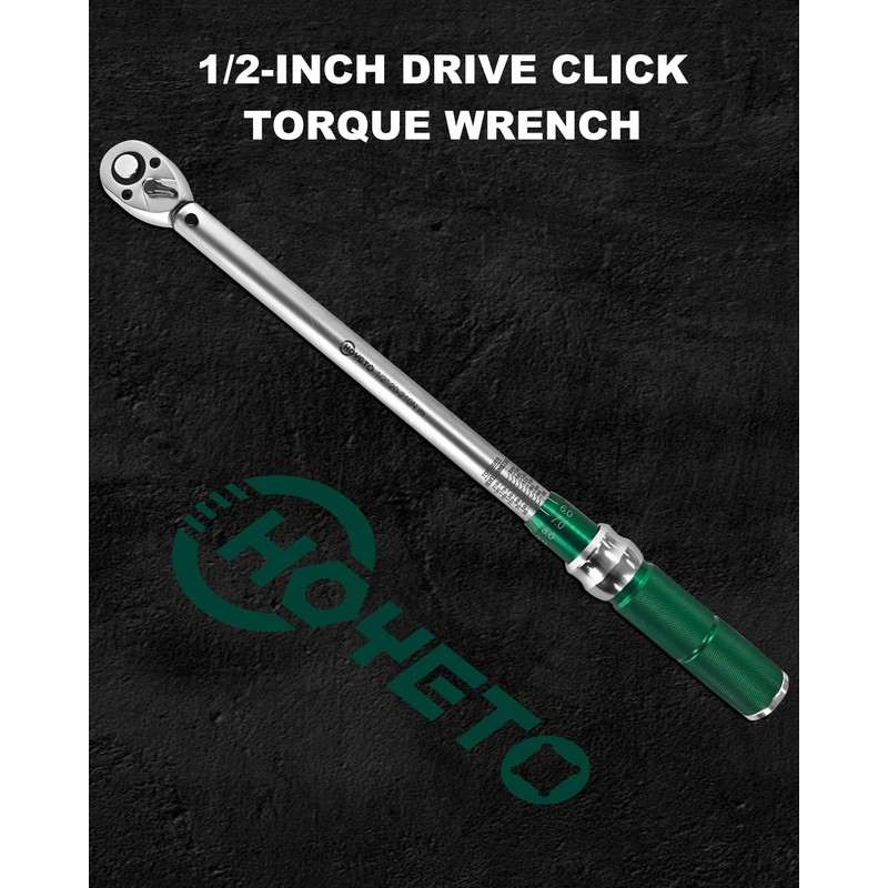 HOYETO 1/2" Drive Click Torque Wrench, 14.75-154.8 ft.lb / 20-210